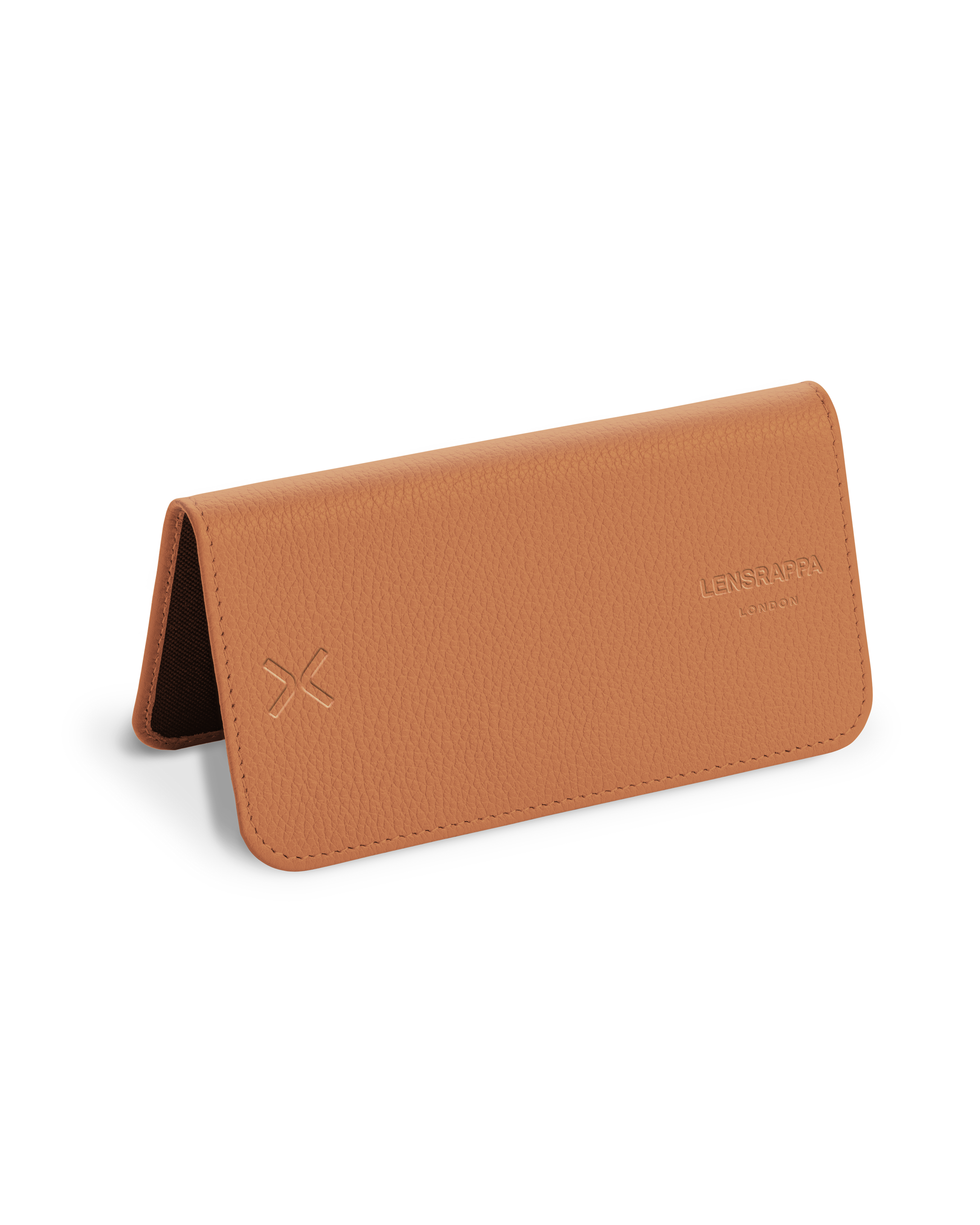 tan leather glasses case