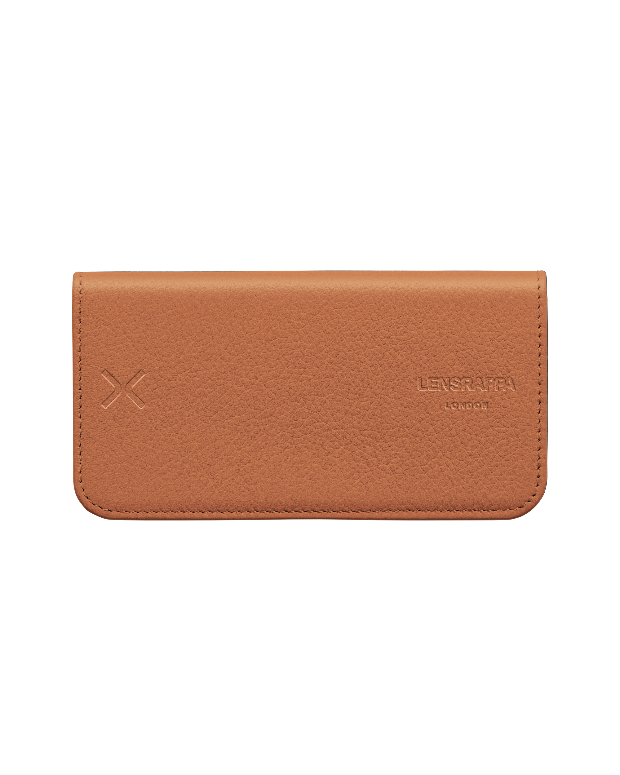 Lensrappa glasses case in tan leather