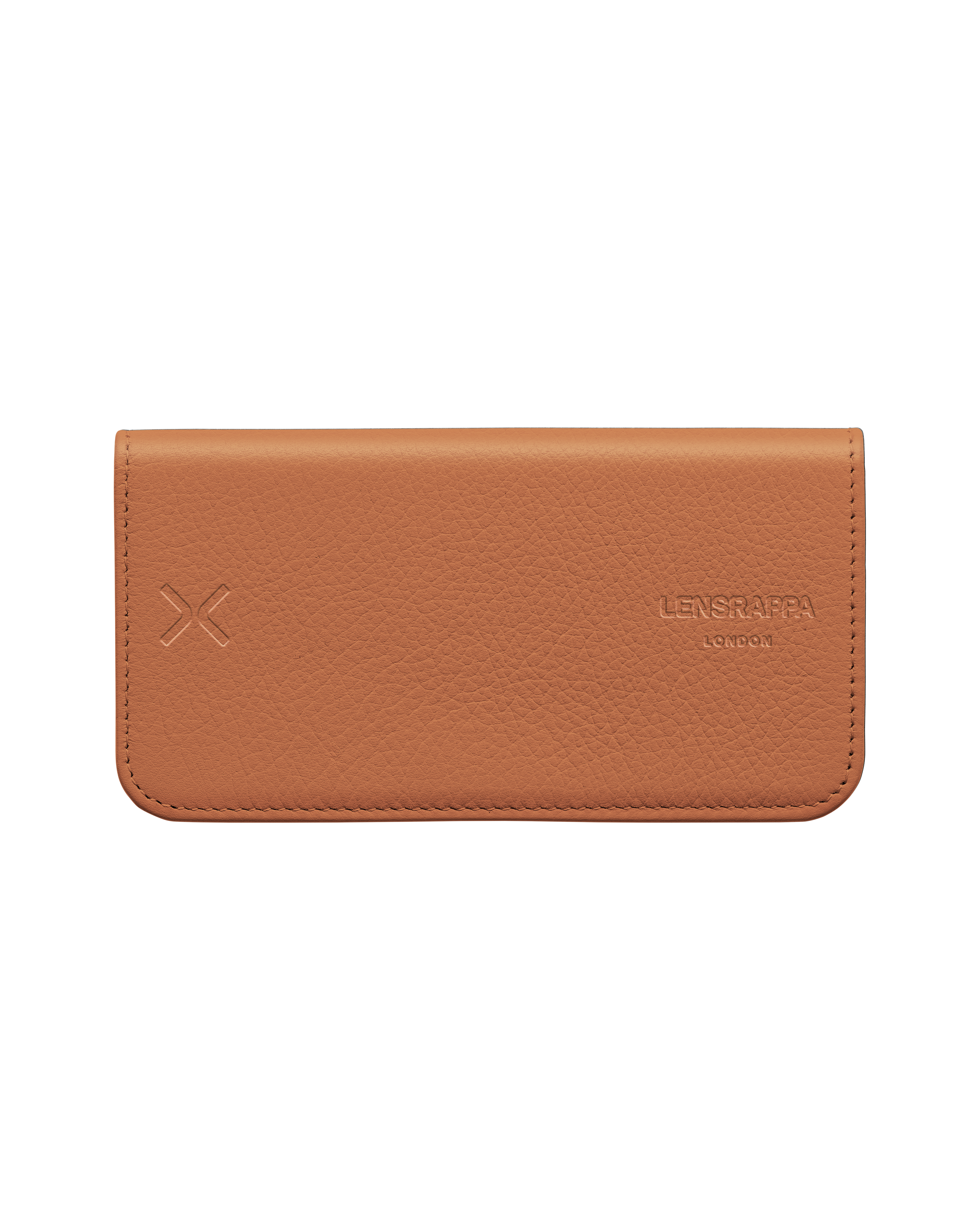 Lensrappa glasses case in tan leather